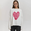 Damen Oversized Pullover mit Herzmuster R&B