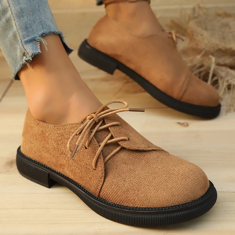 Damen bequeme Schnürschuhe mit trendy Wildleder-Optik R&B