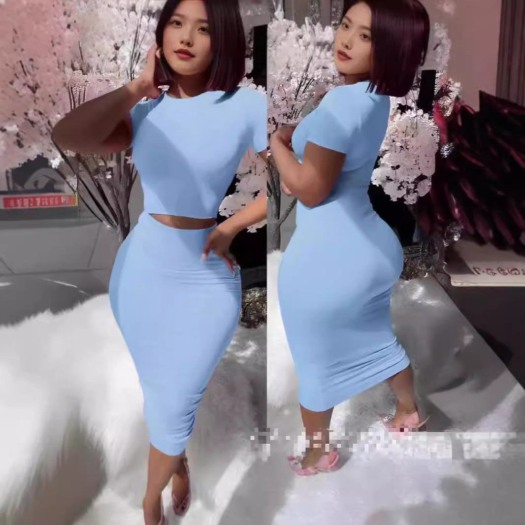 Damen Figurbetontes Kleid-Set mit kurzem Oberteil und Pencil-Rock R&B