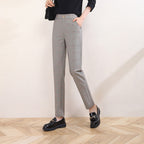 Damen Stoffhose kariert mit High Waist