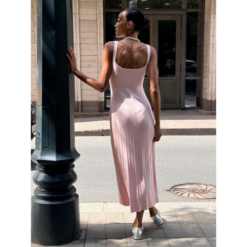 Damen Elegantes gestricktes Maxikleid mit schmalem Schnitt R&B