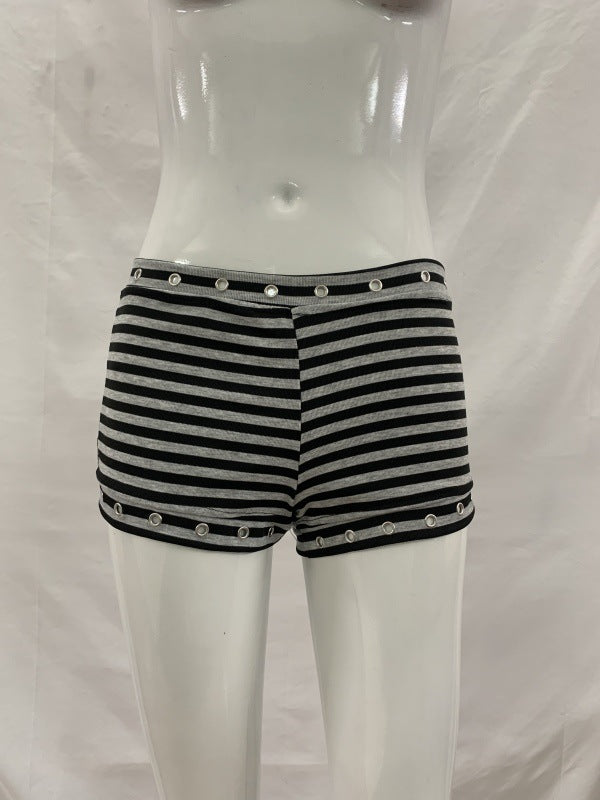 Damen Hipster Shorts mit modischem Streifenmuster R&B
