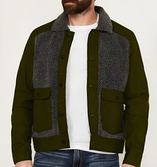 Herren vielseitige und stylische Outdoor-Jacke mit Teddyfell-Elementen R&B