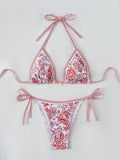 Damen Triangel-Bikini mit aufwendigem Floral-Design R&B