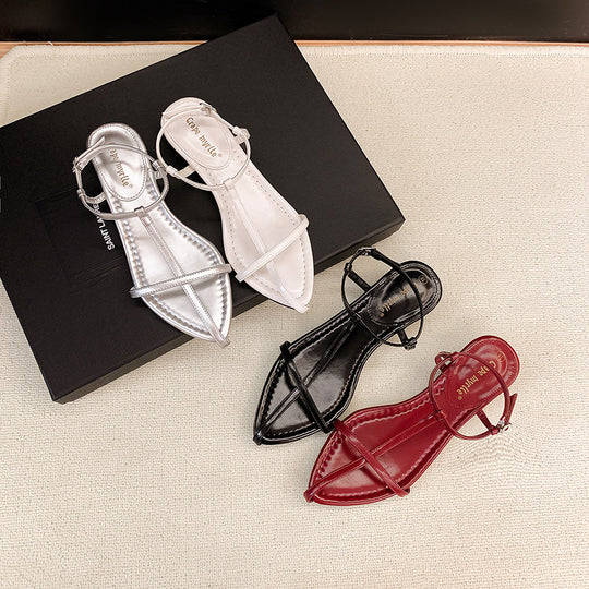 Damen Elegante und komfortable Sandalen mit doppeltem Riemen R&B
