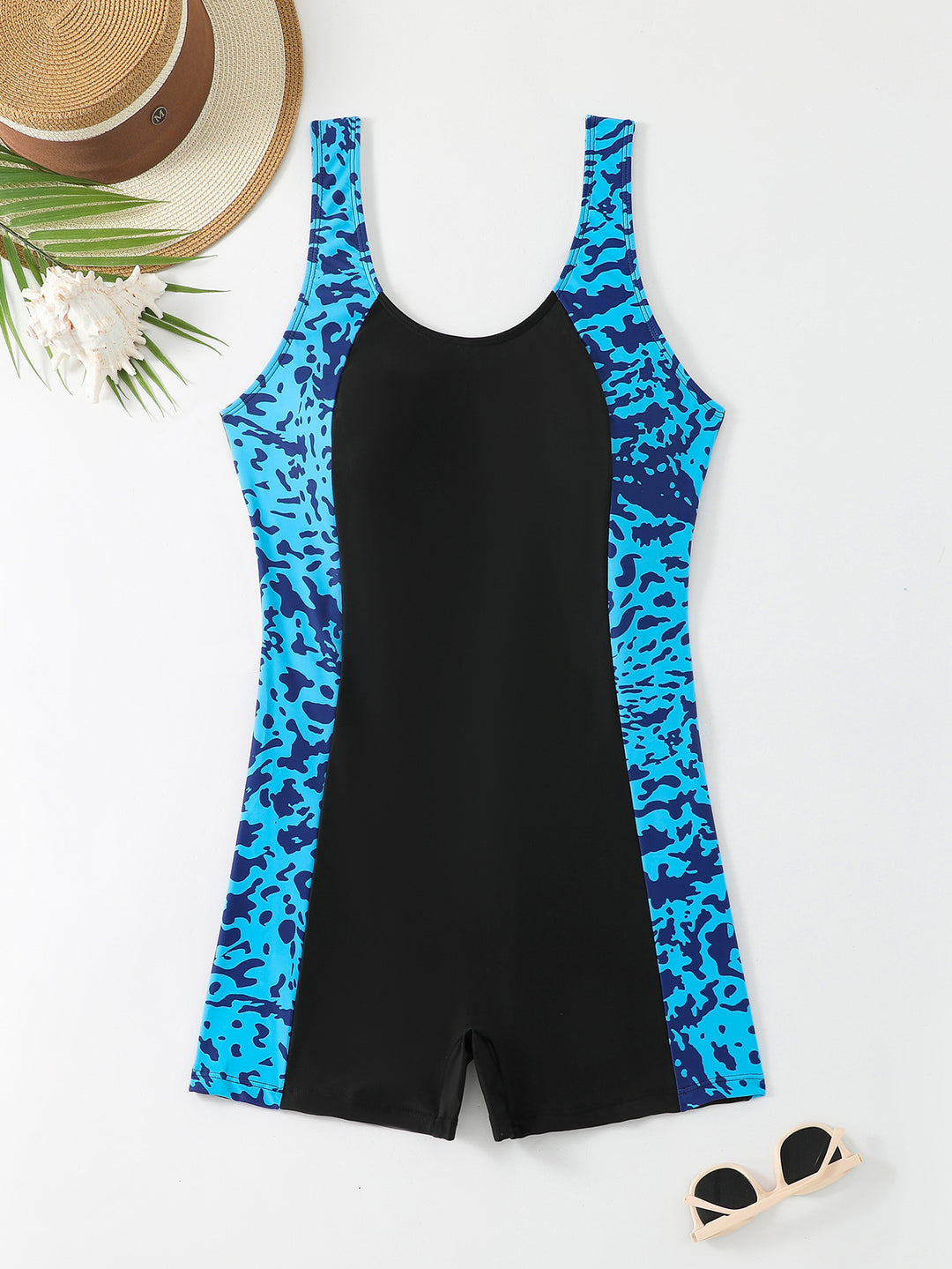Damen Sportlicher Schwimmanzug mit modischem Muster R&B