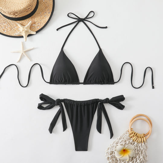 Damen Triangel-Bikini mit modischen Bindebändern R&B