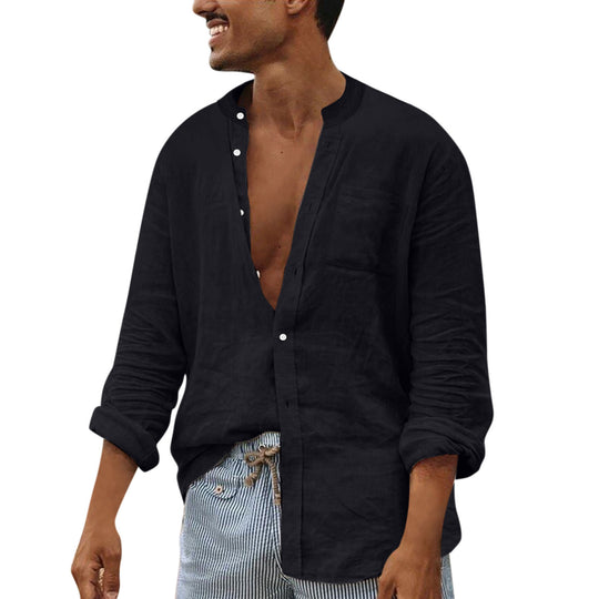 Herren Langarmhemd mit modernem strukturiertem Design und praktischer Brusttasche R&B
