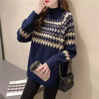 Damen Modischer Pullover mit geometrischem Fair-Isle-Muster R&B