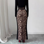 Damen nan taillierter Bleistiftmidirock mit Animal-Print-Mittelbahn und seitlichem Oberschenkel-Schlitz R&B