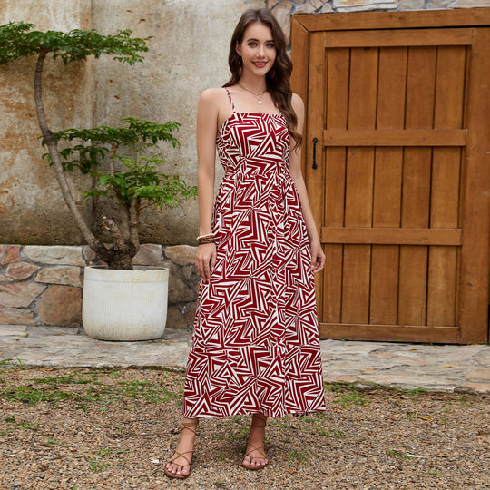 Damen Maxikleid mit geometrischem Muster R&B