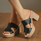 Damen Elegante und luftige Sandalen mit hohem Blockabsatz R&B