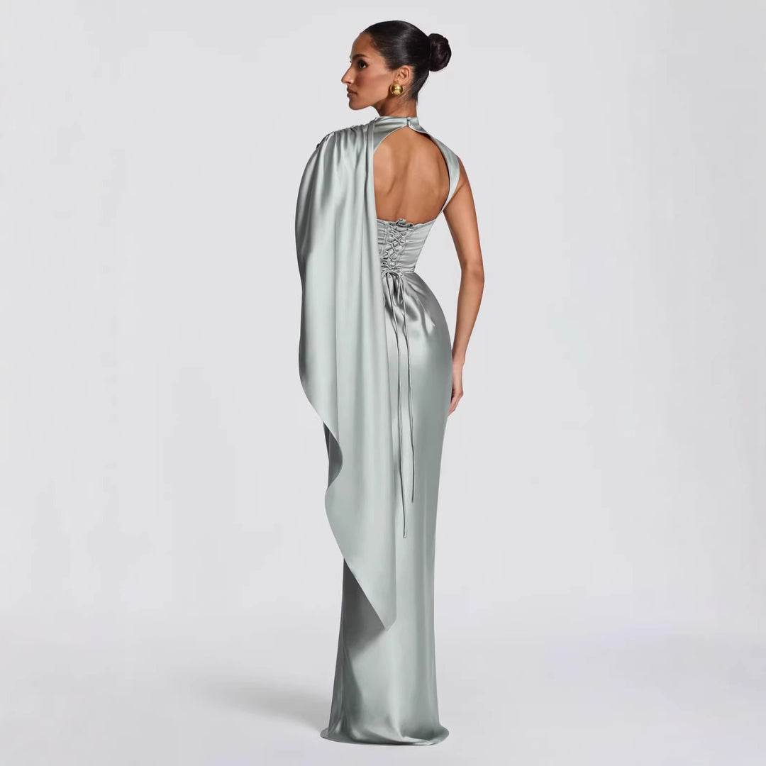 Damen Langarm Abendkleid R&B