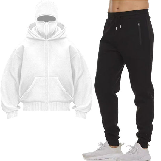 Herren Jogginganzug mit hochgeschlossener Kapuze und praktischen Reißverschlusstaschen R&B
