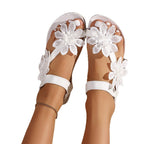 Damen Sandalen mit floralem Dekor und elastischen Riemen R&B