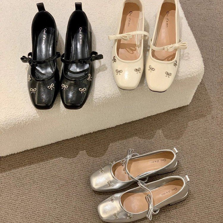 Damen elegante Ballerinas mit modischem Schleifendetail R&B