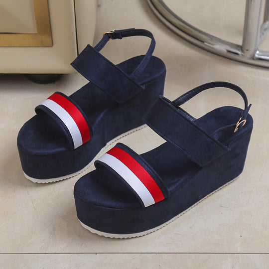 Damen Plattform-Sandalen mit modischem Riemchen-Design R&B