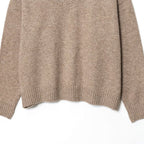 Damen komfortabler V-Ausschnitt Pullover R&B