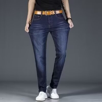 Herren Slim Fit Jeans mit elastischem Bund und modernen Akzenten