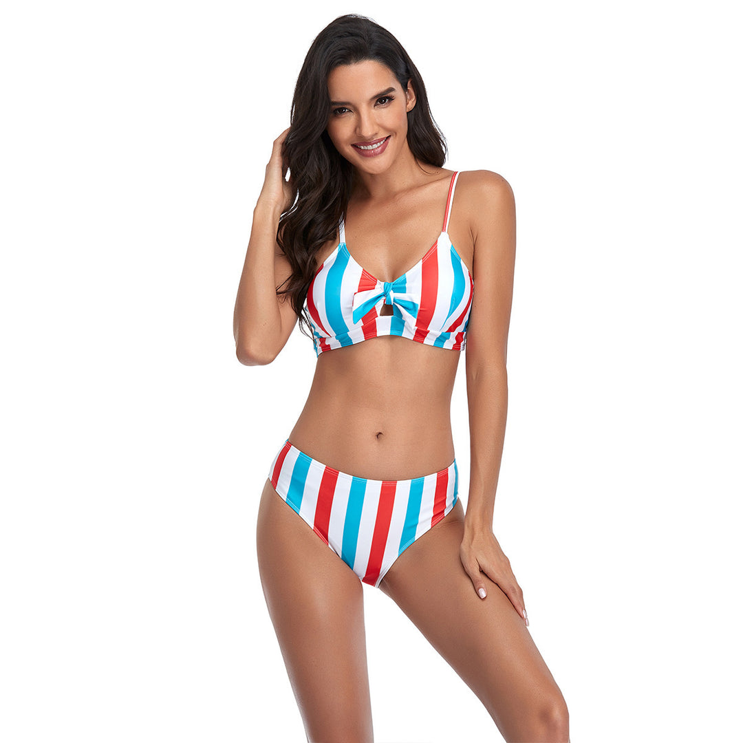 Damen Triangel-Bikini-Set mit verspieltem Knotendesign R&B