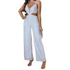 Damen Funkelnder Pailletten-Jumpsuit mit Cut-Out-Details und glamourösem Design R&B