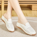 Damen Komfortable Clogs mit atmungsaktiver Lederoberfläche R&B