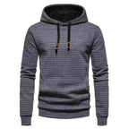 Herren nan gesteppter Kapuzenpullover mit Rechteck-Steppung, Tunnelzug und gerippten Bündchen R&B