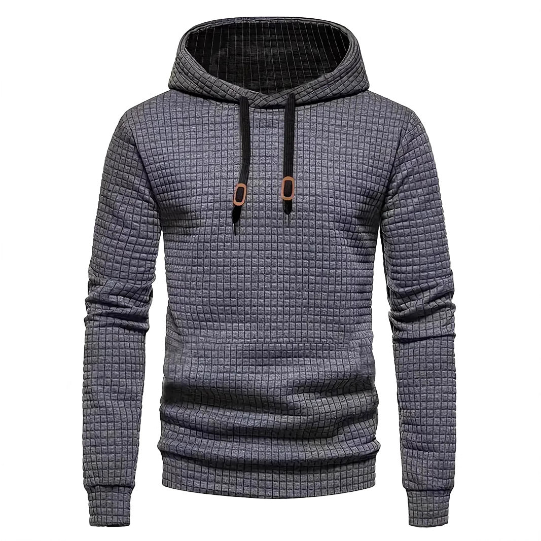 Herren nan gesteppter Kapuzenpullover mit Rechteck-Steppung, Tunnelzug und gerippten Bündchen R&B