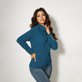 Damen Moderner Rollkragenpullover mit Knopfdetails R&B