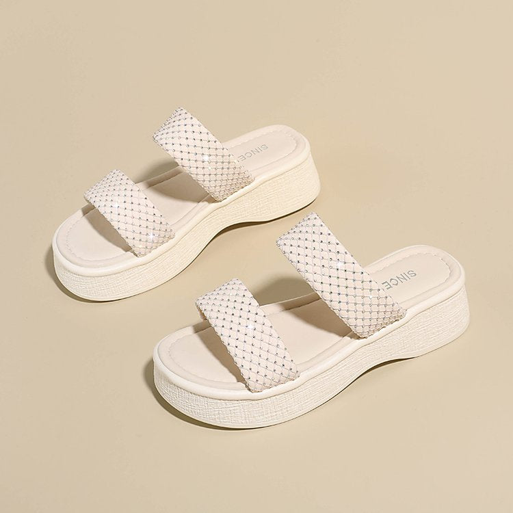 Damen Bequeme Wedge-Pantoletten