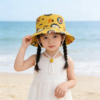 Unisex nan Kinder Sonnenhut mit verstellbarem Kinnband, breiter Krempe und fantasievollem Einhornprint  R&B