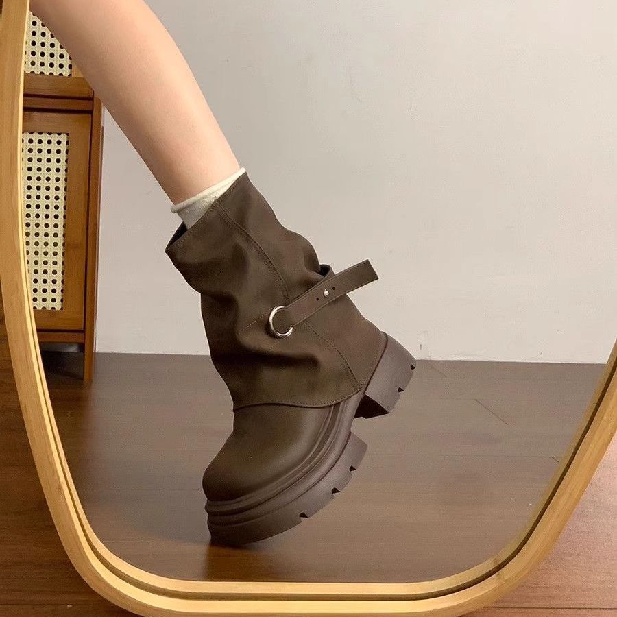 Damen Modische Stiefel mit hohem Schaft und flexibler Sohle R&B