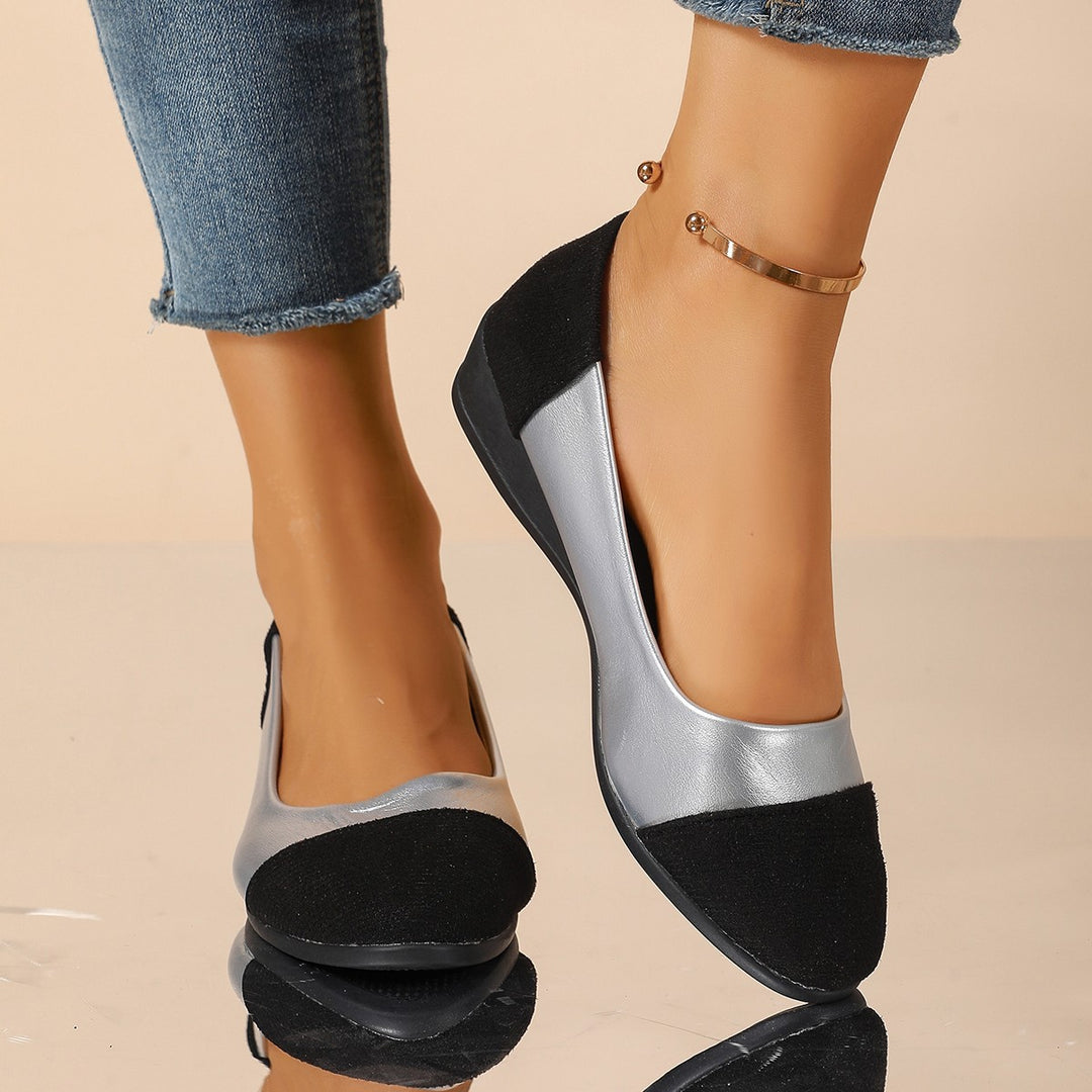 Damen Wedge-Schuhe mit elegantem Samt-Obermaterial und anatomisch geformtem Fußbett R&B