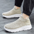 Damen Bequeme High-Top Sneakers mit elastischem Strickoberteil R&B