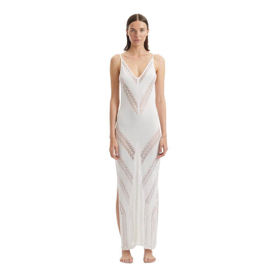 Damen elegantes Strandkleid mit raffinierten Häkelpartien R&B