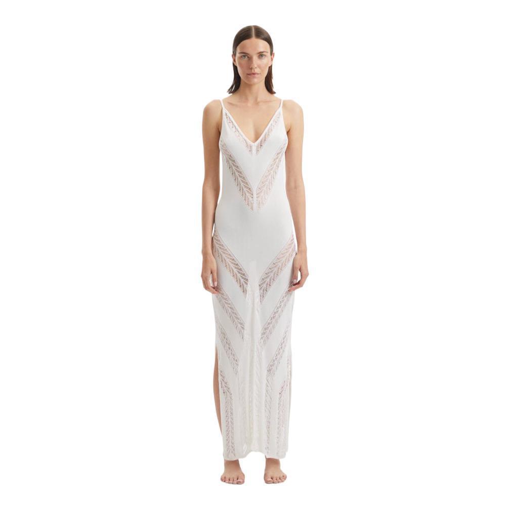 Damen elegantes Strandkleid mit raffinierten Häkelpartien R&B