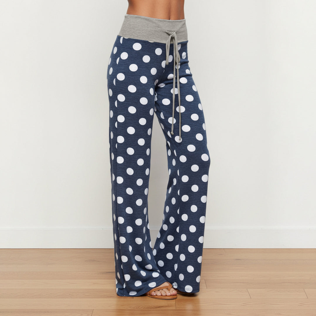 Damen Freizeithose mit weitem Schnitt und farbenfrohem Polka Dot Design R&B
