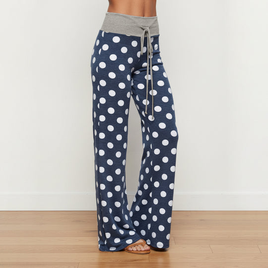 Damen Freizeithose mit weitem Schnitt und farbenfrohem Polka Dot Design R&B