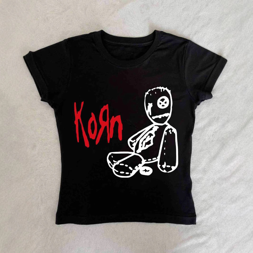 Damen T-Shirt mit kreativem Grafikdesign und lässigem Schnitt R&B