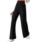 Damen weite Plisseehose mit hohem Bund und elastischem Taillenband R&B