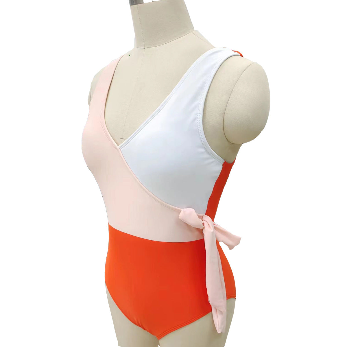 Damen Eleganter Wickelbadeanzug mit asymmetrischem Schnitt R&B