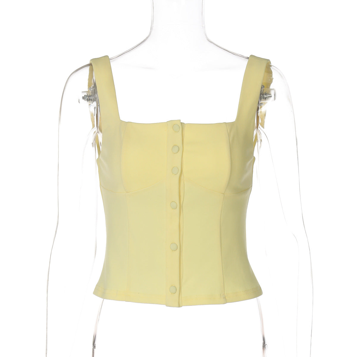 Damen Tailliertes Top mit Knopfdetail R&B