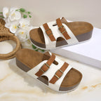 Damen Bequeme Plateau-Sandalen mit verstellbaren Riemen R&B