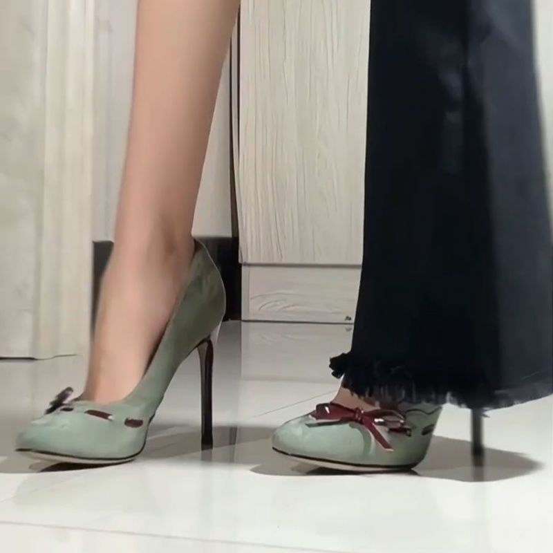 Damen elegante und raffinierte Stiletto-Pumps mit Schleifendetail R&B