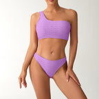 Damen asymmetrisches Bikiniset mit strukturierter Oberfläche R&B