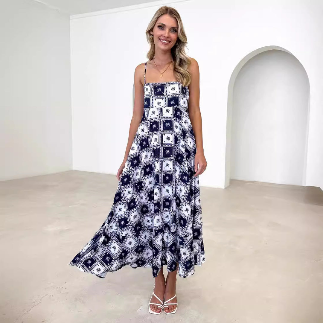 Damen Bohemian Maxikleid mit verspieltem Print und luftiger Silhouette R&B