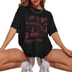 Damen Oversized T-Shirt mit kreativem Schriftzug und lässigem Schnitt R&B