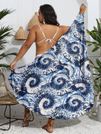 Damen eleganter Wickelsarong mit modernem Muster R&B