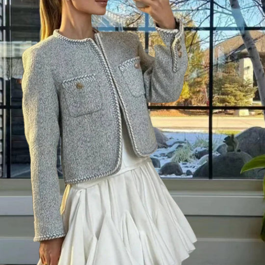 Damen elegante und strukturierte Kurzjacke R&B