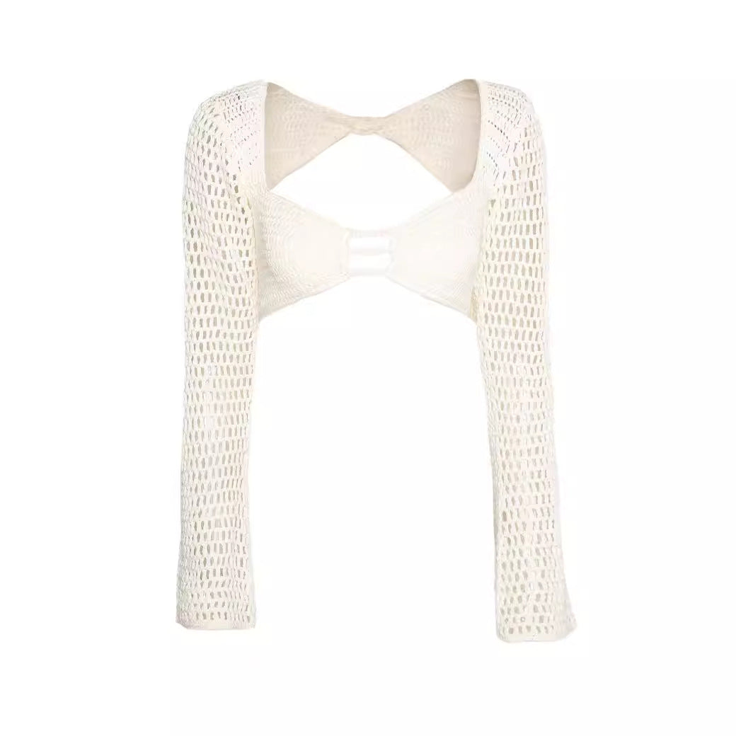 Damen geflochtener Strickanzug mit langen Ärmeln und figurbetontem Design R&B